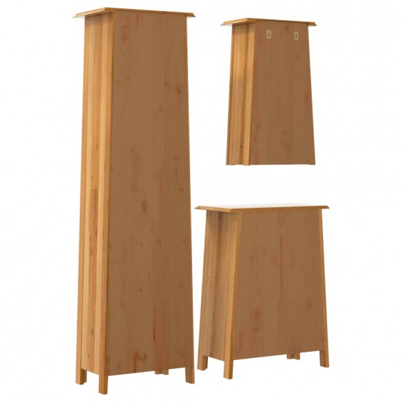 Ensemble de meubles de salle de bain 3 pcs bois de pin massif