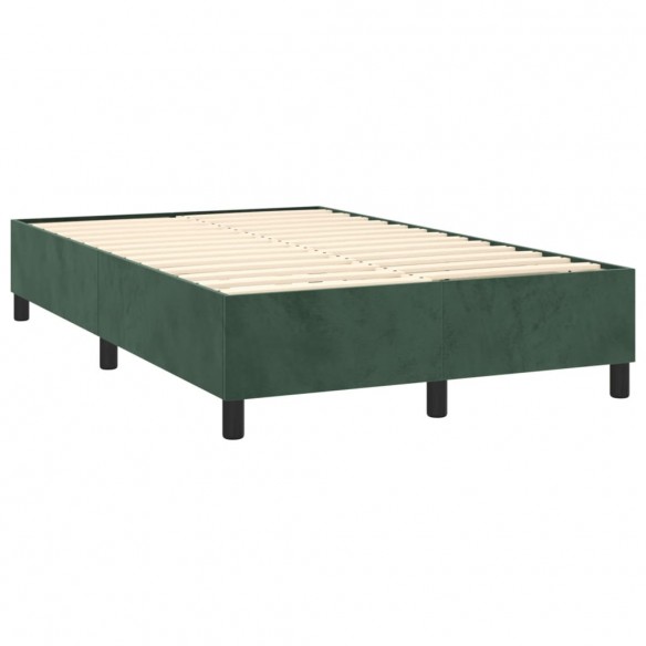 Cadre de lit avec matelas vert foncé 120x190 cm