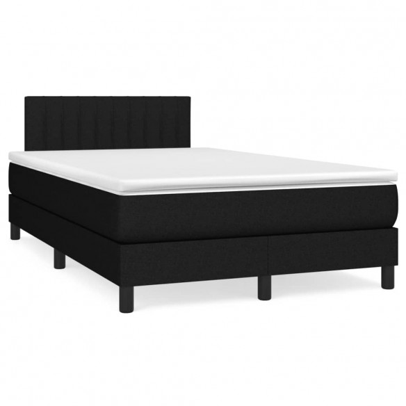 Cadre de lit avec matelas noir 120x190 cm tissu