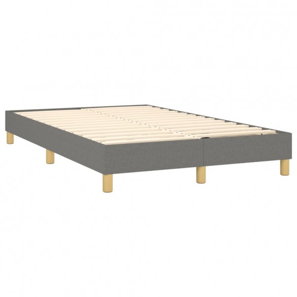 Cadre de lit matelas LED gris foncé 120x190 cm tissu