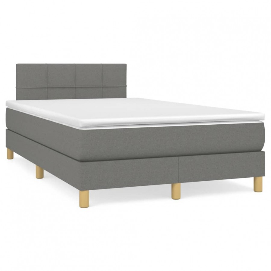 Cadre de lit matelas LED gris foncé...