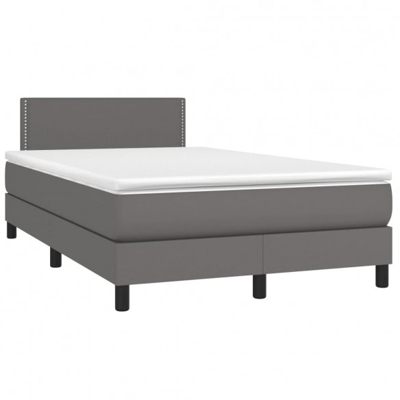 Cadre de lit avec matelas gris 120x190 cm similicuir