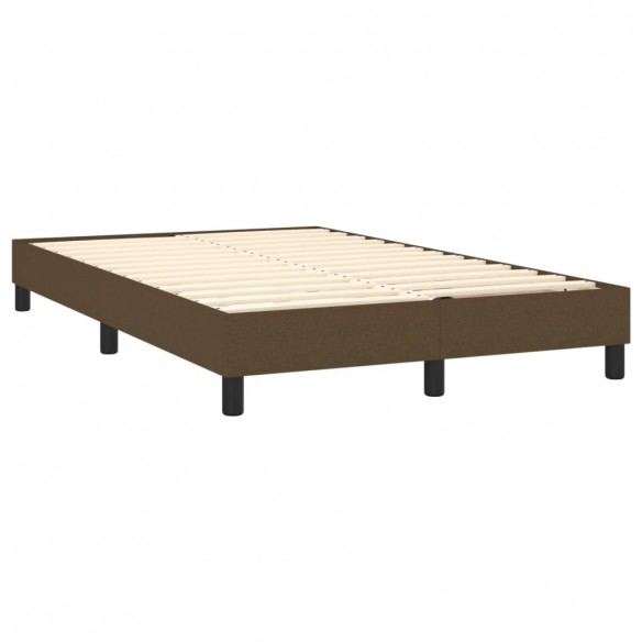 Cadre de lit matelas et LED marron foncé 120x190 cm