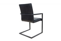 Lot de 4 chaises alliant simili cuir noir laqué et acier inoxydable