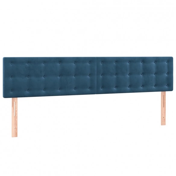 Cadre de lit et matelas bleu foncé 120x190cm velours