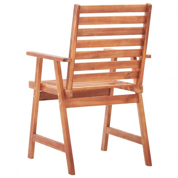 Chaises à dîner d'extérieur 2 pcs avec coussins Acacia massif