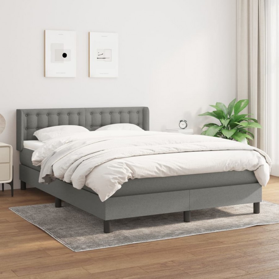 Cadre de lit avec matelas Gris foncé...