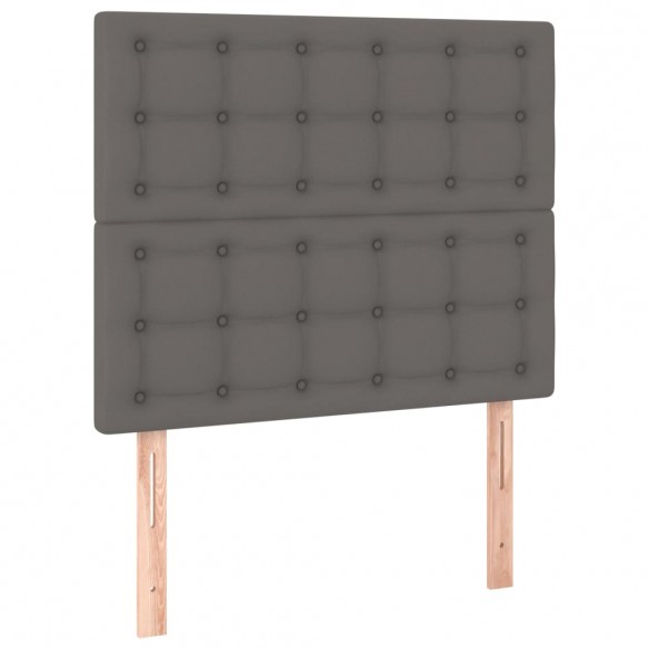 Cadre de lit avec matelas Gris 100x200 cm Similicuir