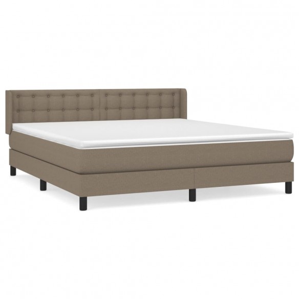 Cadre de lit avec matelas Taupe 180x200 cm Tissu