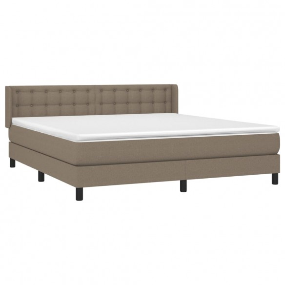 Cadre de lit avec matelas Taupe 180x200 cm Tissu