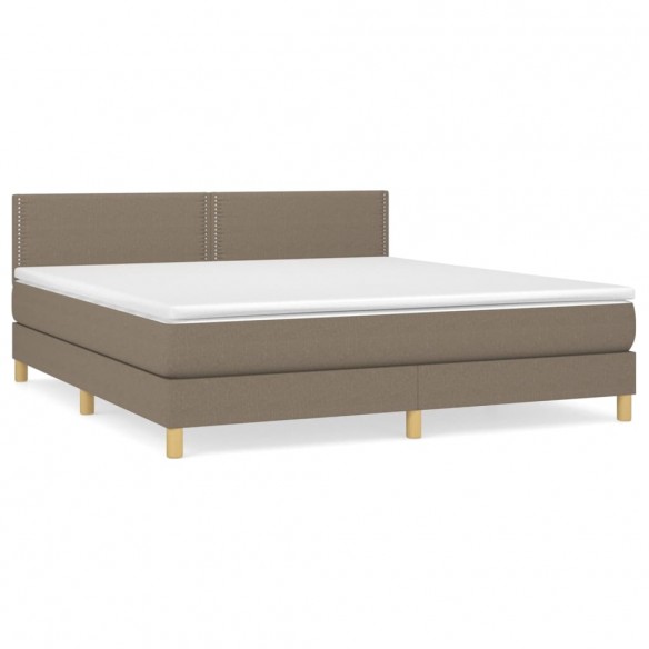 Cadre de lit avec matelas Taupe 160x200 cm Tissu