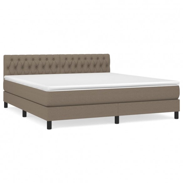 Cadre de lit avec matelas Taupe 180x200 cm Tissu