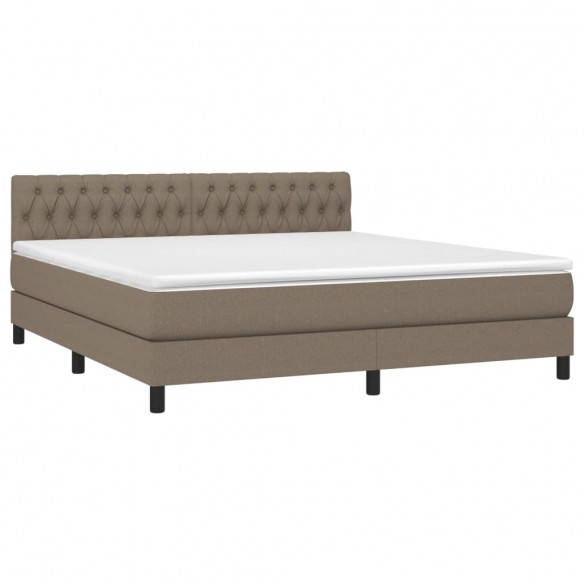 Cadre de lit avec matelas Taupe 180x200 cm Tissu