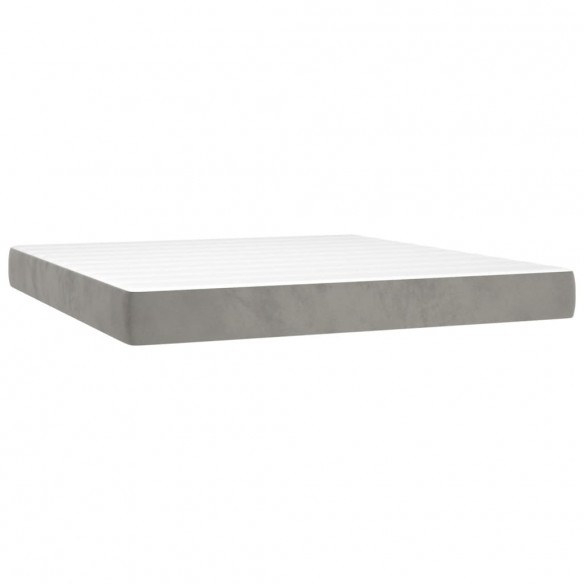 Cadre de lit matelas et LED Gris clair 180x200 cm