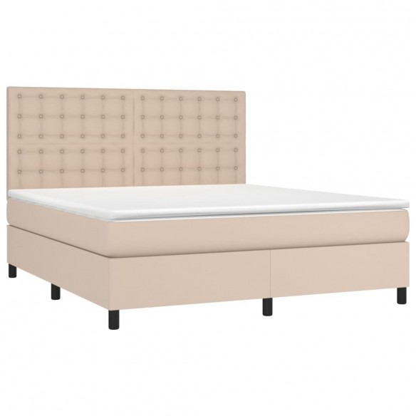 Cadre de lit avec matelas LED Cappuccino 180x200 cm