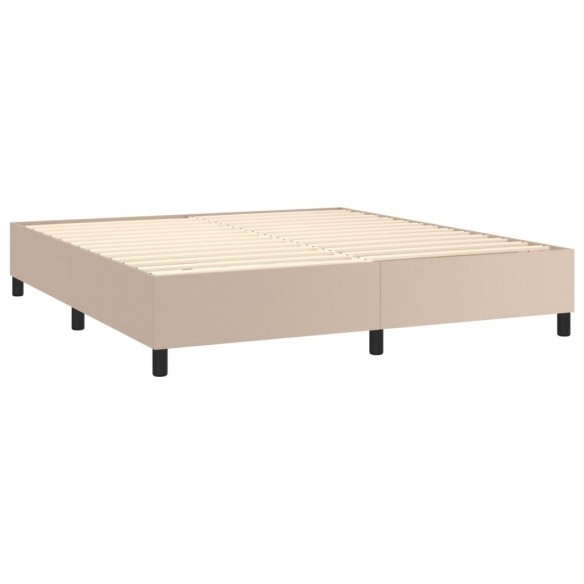 Cadre de lit avec matelas LED Cappuccino 180x200 cm