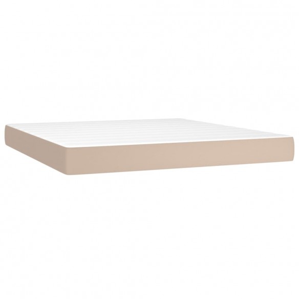 Cadre de lit avec matelas LED Cappuccino 180x200 cm