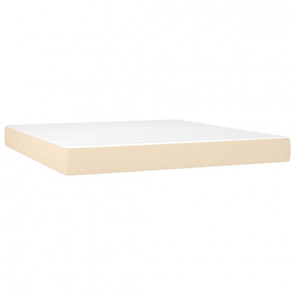 Cadre de lit avec matelas Crème 180x200 cm Tissu