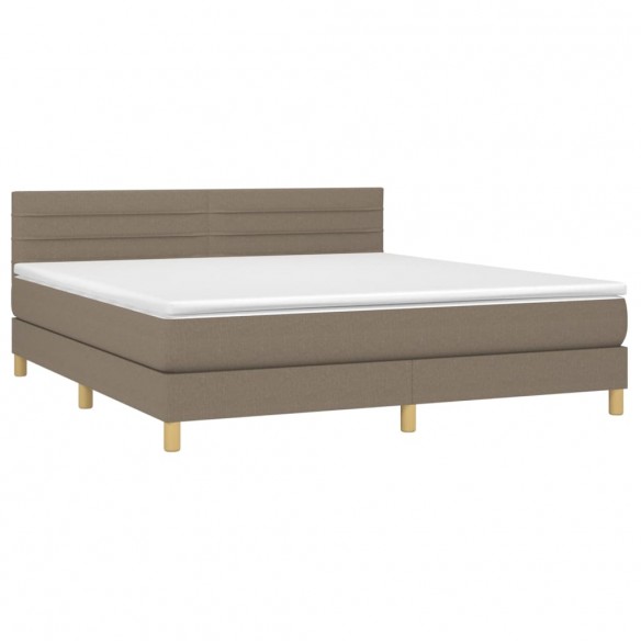 Cadre de lit avec matelas Taupe 180x200 cm Tissu