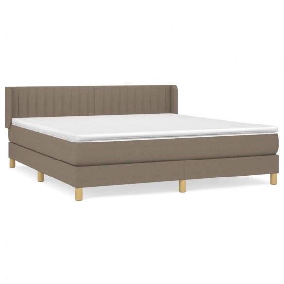 Cadre de lit avec matelas Taupe 160x200 cm Tissu