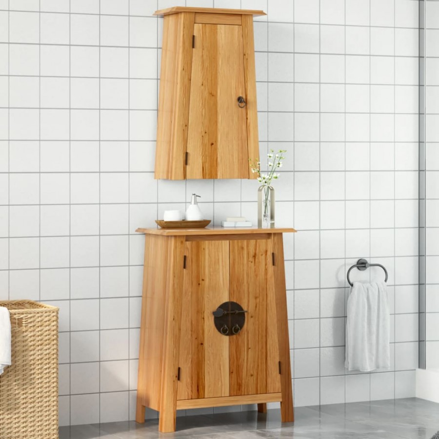 Ensemble de meubles de salle de bain 2 pcs bois de pin massif