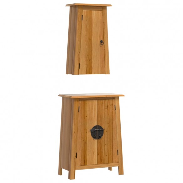 Ensemble de meubles de salle de bain 2 pcs bois de pin massif