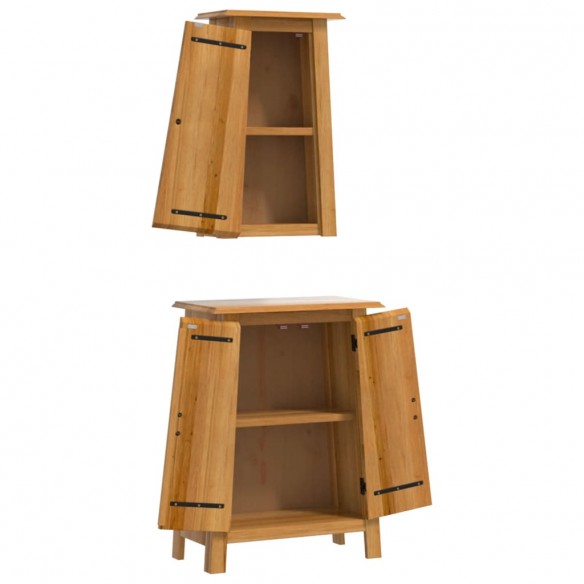 Ensemble de meubles de salle de bain 2 pcs bois de pin massif