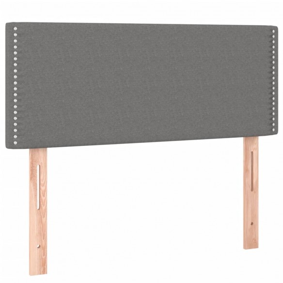 Cadre de lit avec matelas gris foncé 120x190cm tissu