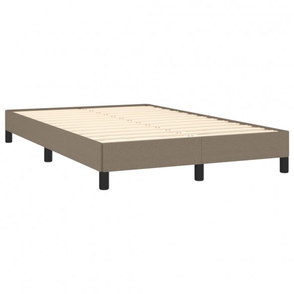 Cadre de lit avec matelas taupe 120x190 cm tissu