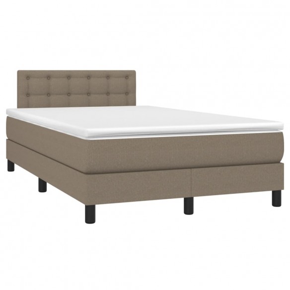 Cadre de lit matelas et LED taupe 120x190 cm tissu