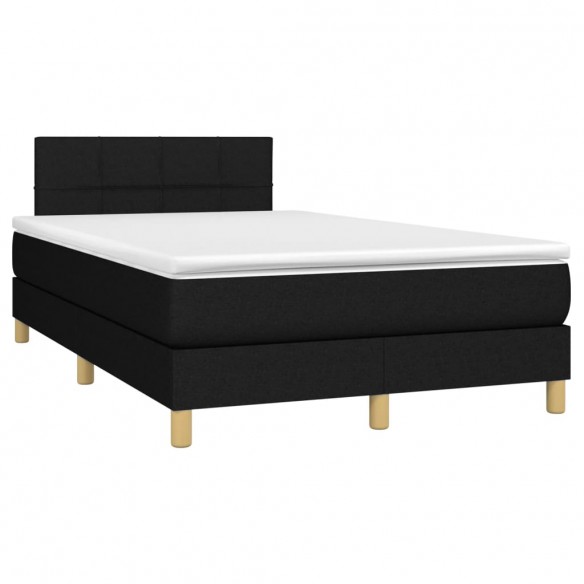 Cadre de lit avec matelas noir 120x190 cm tissu