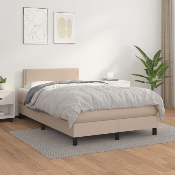 Cadre de lit matelas cappuccino 120x190cm similicuir