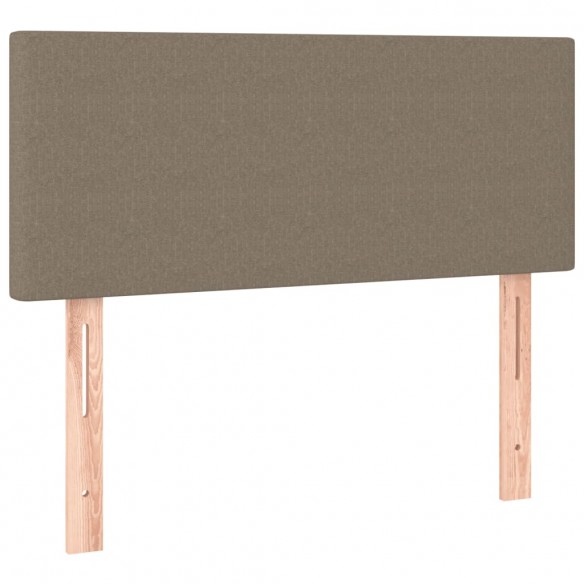 Cadre de lit avec matelas taupe 120x190 cm tissu