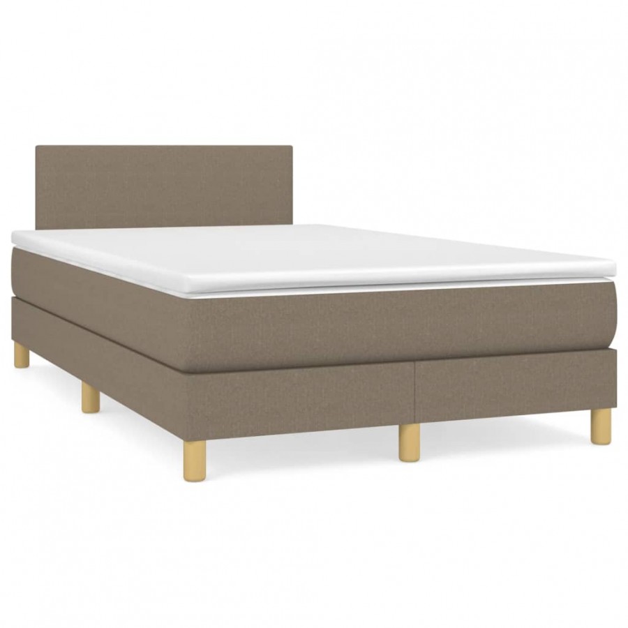 Cadre de lit matelas et LED taupe 120x190 cm tissu