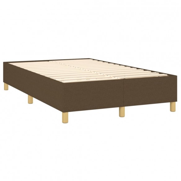 Cadre de lit et matelas marron foncé 120x190cm tissu