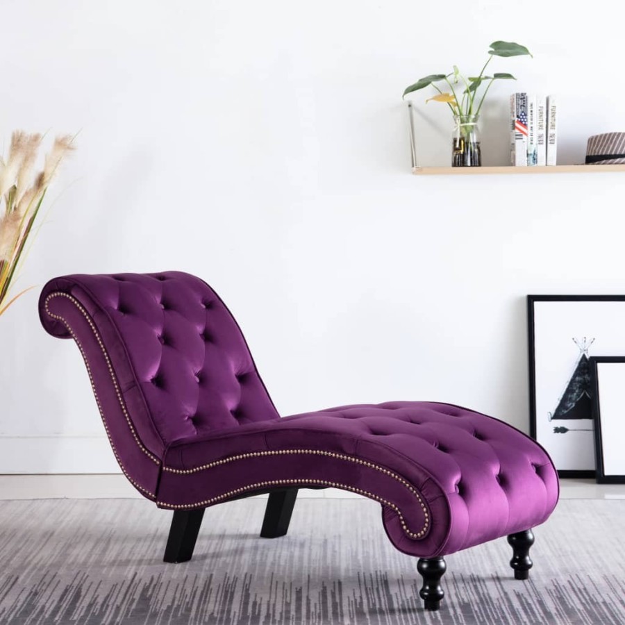 Chaise longue Velours Violet