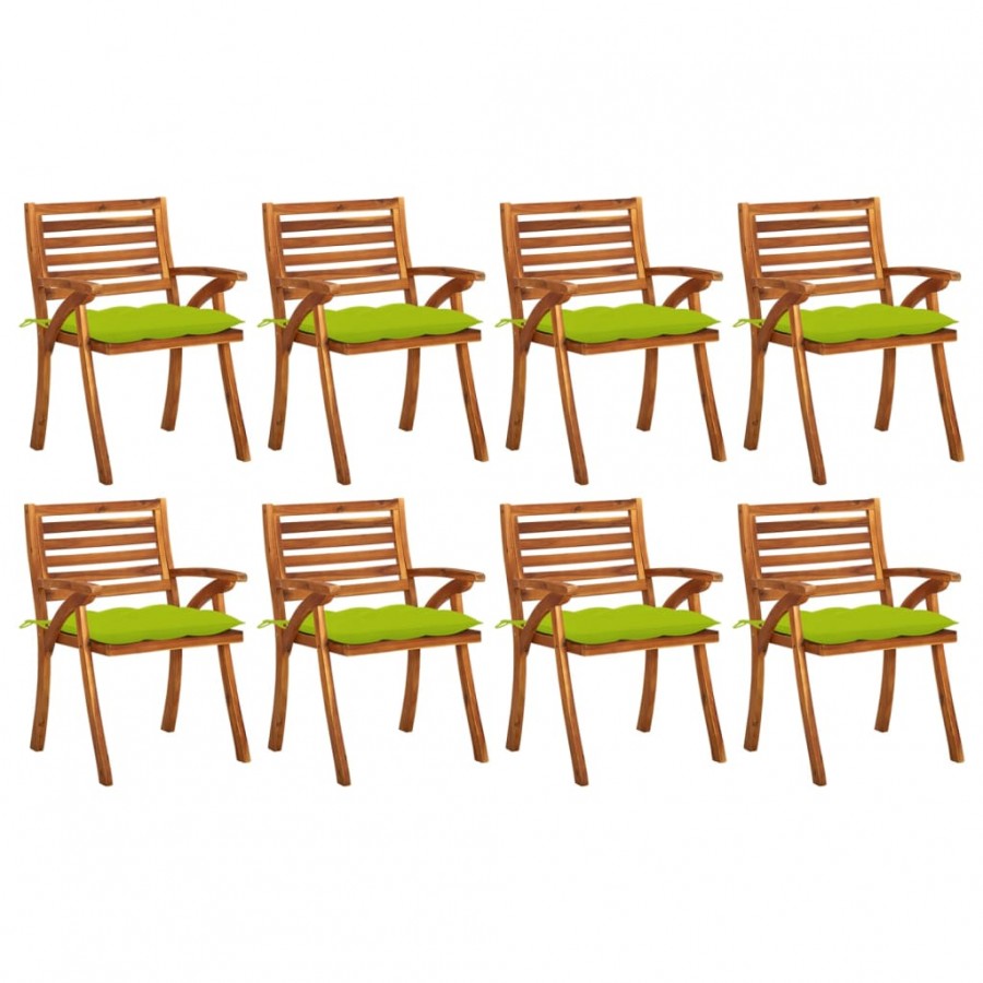 Chaises de jardin avec coussins 8 pcs...