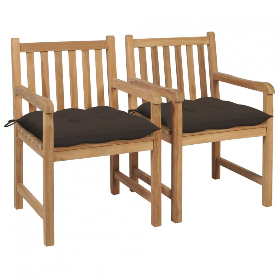 Chaises de jardin 2 pcs avec coussins...