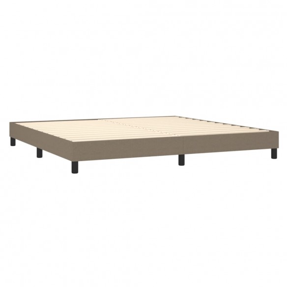 Cadre de lit avec matelas Taupe 200x200 cm Tissu