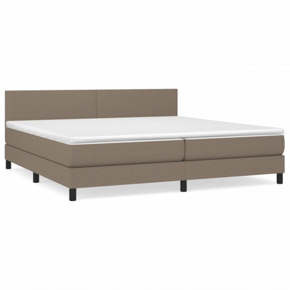 Cadre de lit avec matelas Taupe 200x200 cm Tissu