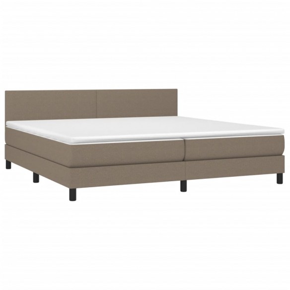 Cadre de lit avec matelas Taupe 200x200 cm Tissu