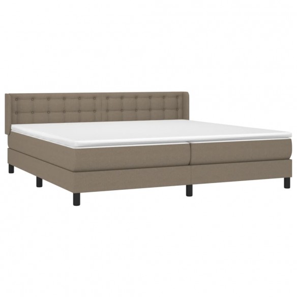 Cadre de lit avec matelas Taupe 200x200 cm Tissu