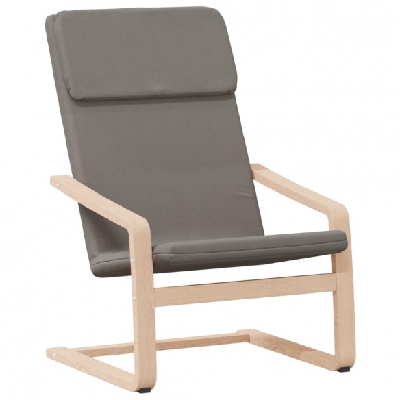 Chaise de relaxation avec repose-pied Taupe Tissu