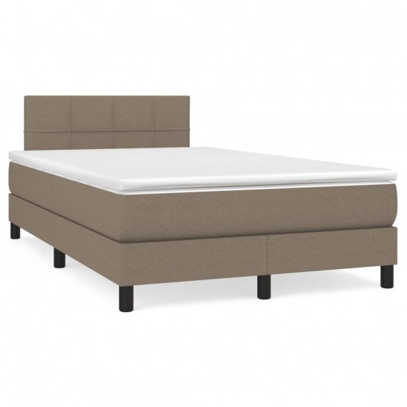 Cadre de lit matelas et LED taupe 120x190 cm tissu