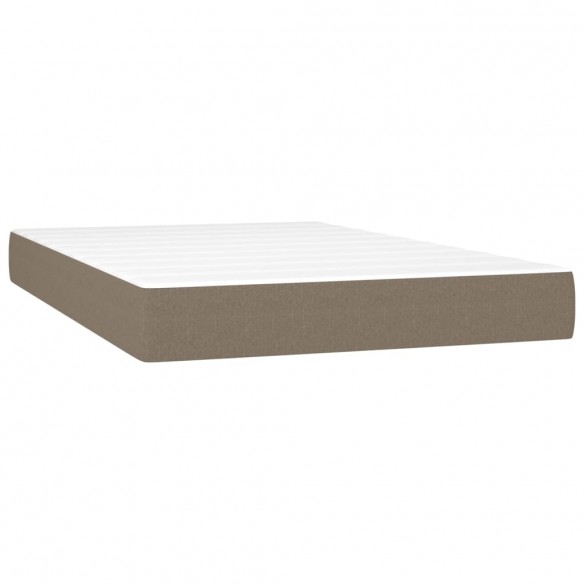 Cadre de lit matelas et LED taupe 120x190 cm tissu