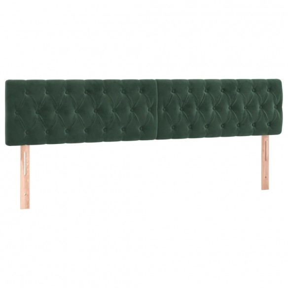 Cadre de lit avec tête de lit vert foncé 120x190 cm velours