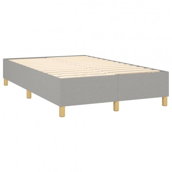 Cadre de lit matelas LED Gris clair 120x200 cm Tissu