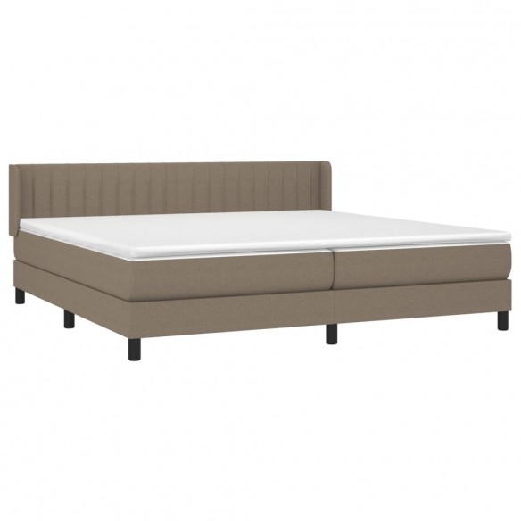 Cadre de lit avec matelas Taupe 200x200 cm Tissu