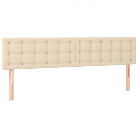 Cadre de lit avec matelas crème 120x190 cm tissu