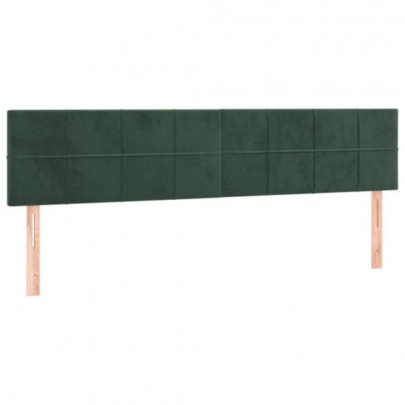 Cadre de lit avec tête de lit vert foncé 120x190 cm velours